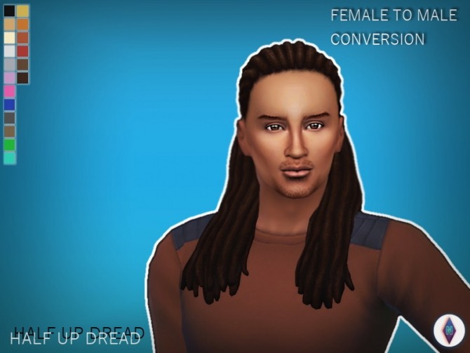 Sims 4 MOVIE HANGOUTS HALF UP DREAD F TO M CONVERSION at NiteSkky Sims