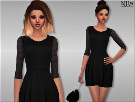 Avery Polka Dot Dress by Margie at Sims Addictions » Sims 4 Updates