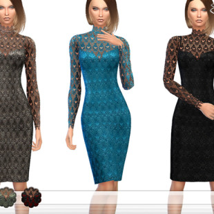 Bodycon Midi Dress By Bill Sims At Tsr Sims 4 Updates