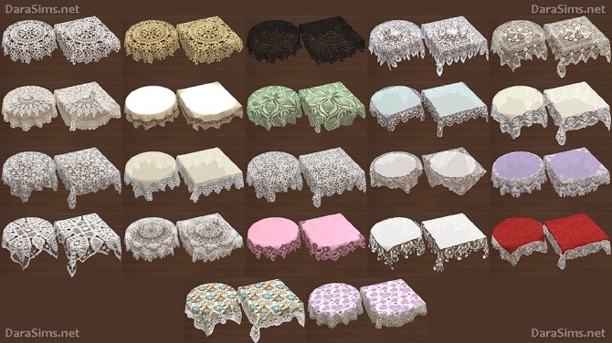 Sims 4 Lace Tablecloth Set at Dara Sims