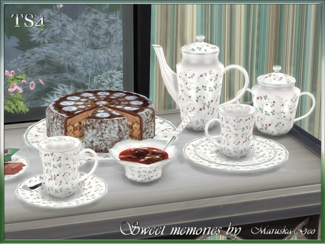 Sims 4 Sweet memories tea set at Maruska Geo