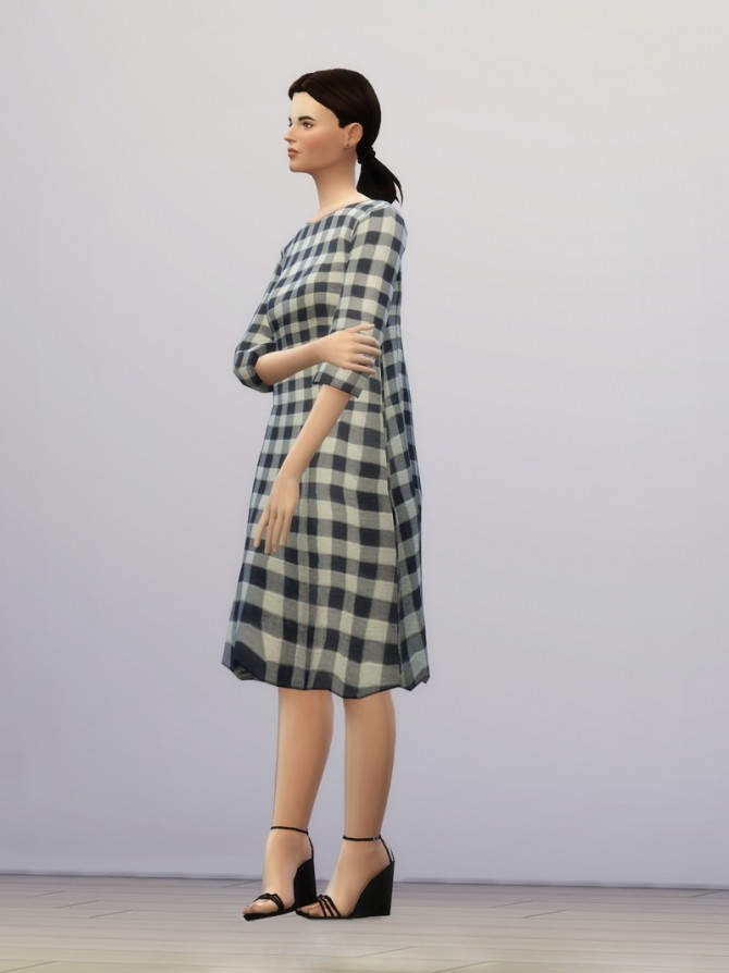Sims 4 Boxy check dress at Rusty Nail