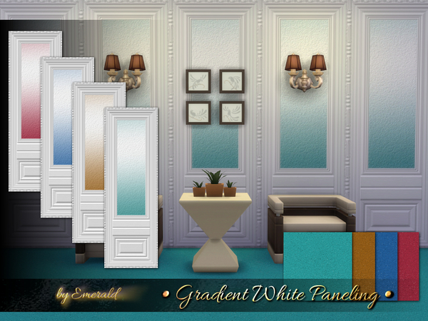 Sims 4 Gradient White Paneling by emerald at TSR