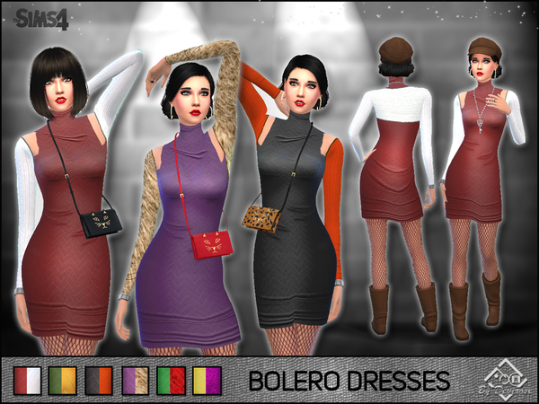Sims 4 Bolero Dresses by Devirose at TSR