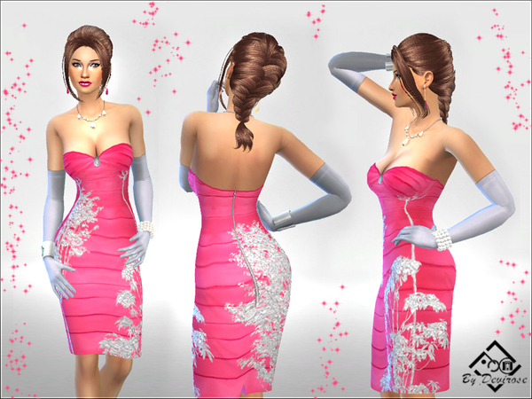 Sims 4 Nature Glitter Dresses by Devirose at TSR