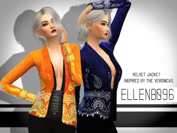 Sims 4 Veronica (Velvet Jacket) by Elleb096 at TSR
