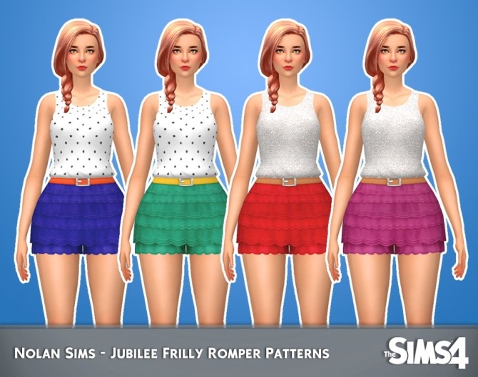 Sims 4 Jubilee Frilly Romper Patterns 1.0 by Nolan Sims at SimsWorkshop