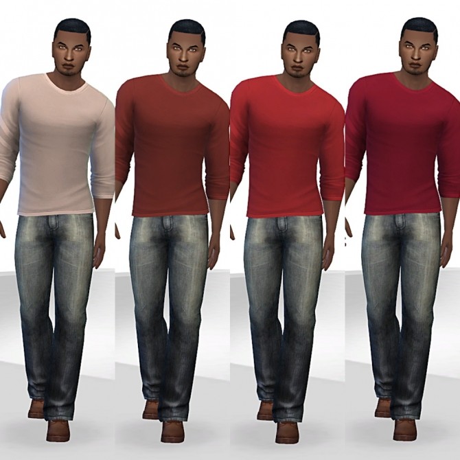 Sims 4 Pushed up sleeve shirt recolors at Tacha 75