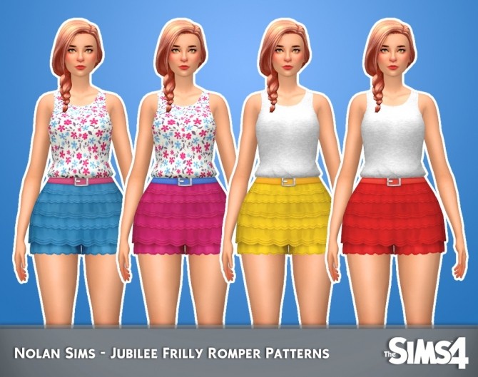 Sims 4 Jubilee Frilly Romper Patterns 1.0 by Nolan Sims at SimsWorkshop