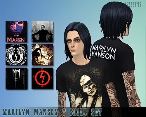 Sims 4 Marilyn Manson t shirt set at Jezz Sims