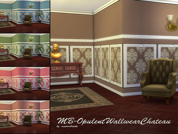 Sims 4 MB Opulent Wallwear Chateau by matomibotaki at TSR
