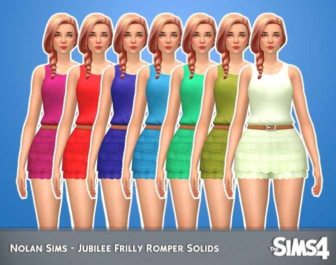 Sims 4 Jubilee Frilly Romper Solids 1.0 by Nolan Sims at SimsWorkshop