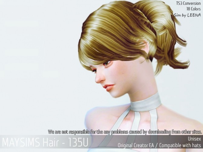 Sims 4 Hair 135F (EA) at May Sims