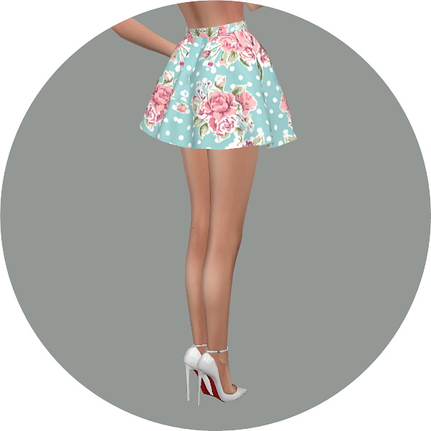 Sims 4 Flare skirt V3 flower at Marigold