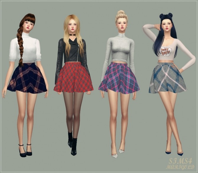 Sims 4 Flare skirt V2 check at Marigold