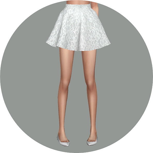 Sims 4 Flare skirt V1 Single color at Marigold
