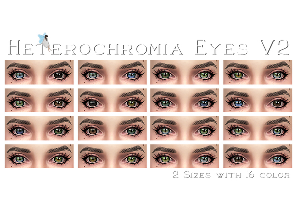 Sims 4 Heterochromia Eyes V2 by Ms Blue at TSR