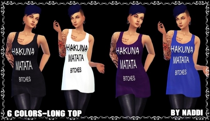 Sims 4 LONG SHIRT HAKUNA MATATA at Naddi