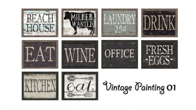 Sims 4 Vintage Paintings & Signs at Ruby’s Home Design