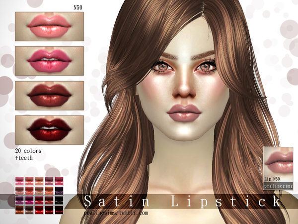 Sims 4 Satin Lipstick N50 by Pralinesims at TSR