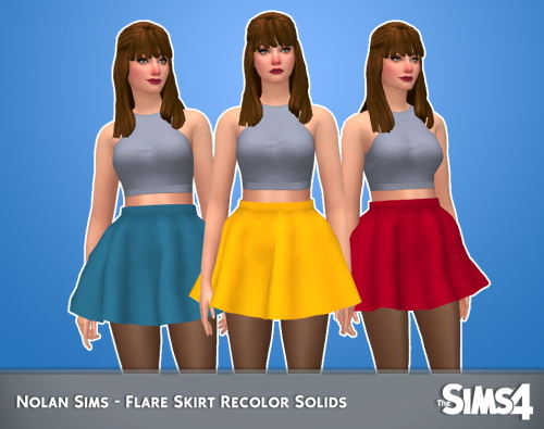 Sims 4 Flare skirt recolors at Nolan Sims