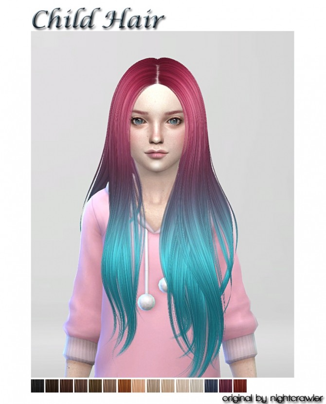 Sims 4 Nightcrawler & anto child hair at ShojoAngel