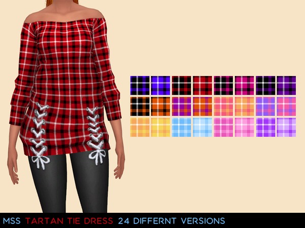 Sims 4 Polina Sweater Dress by midnightskysims at TSR