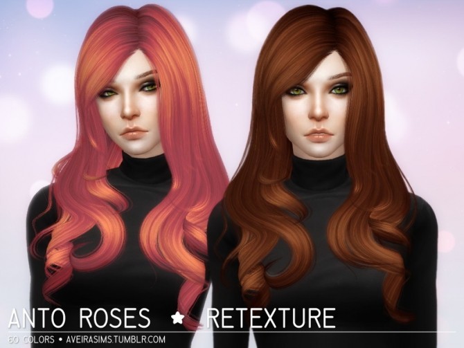 Sims 4 Anto Roses Hair Retexture at Aveira Sims 4