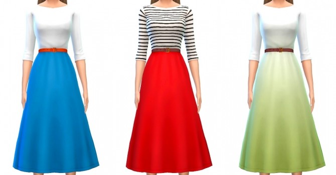 Sims 4 Belted Skirts with Top at Marvin Sims