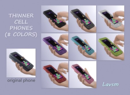 Thinner Cell Phones Default Replacements by lavsm at Mod The Sims
