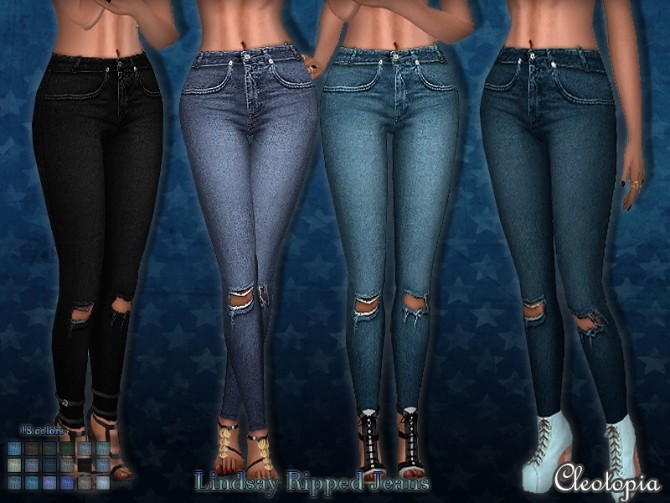 Sims 4 LINDSAY RIPPED JEANS at Cleotopia
