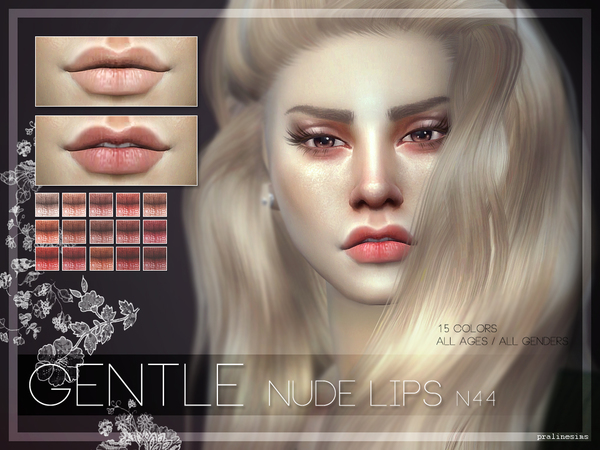 Sims 4 GENTLE Lips N44 by Pralinesims at TSR