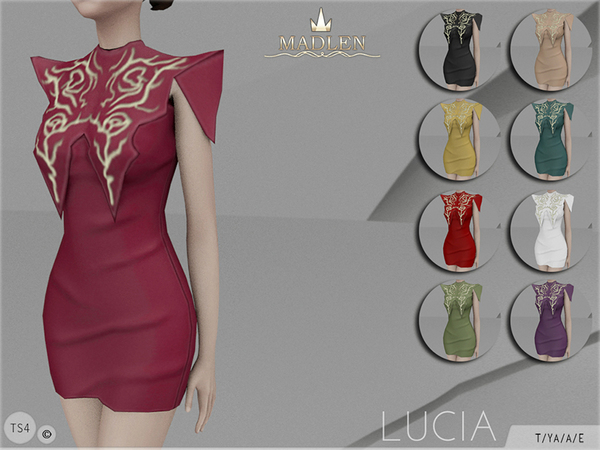 Sims 4 Madlen Lucia Dress by MJ95 at TSR