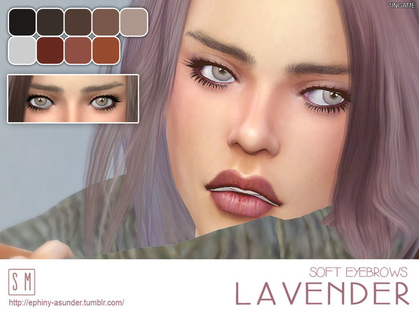 Sims 4 Lavender Soft Eyebrows by Screaming Mustard at TSR