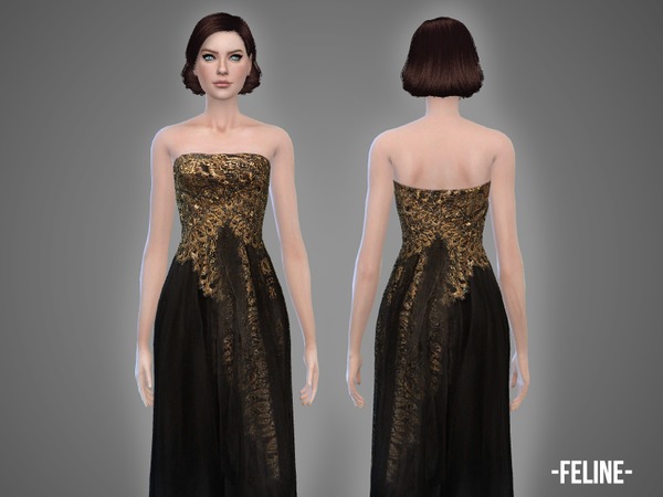 Sims 4 Feline gown by April at TSR