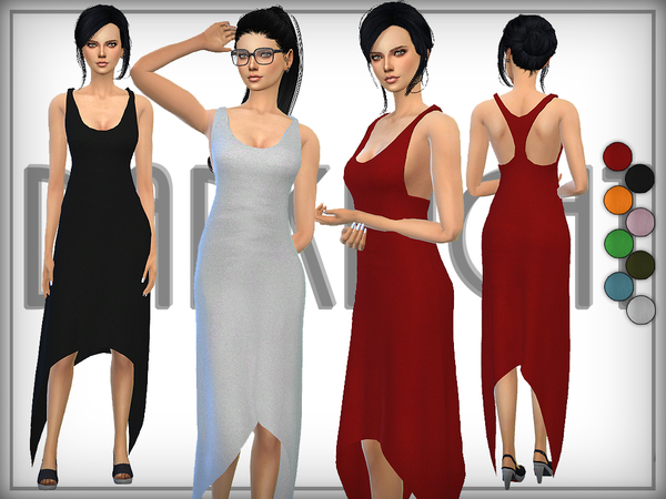 Sims 4 Racer Back Jersey Dress by DarkNighTt at TSR