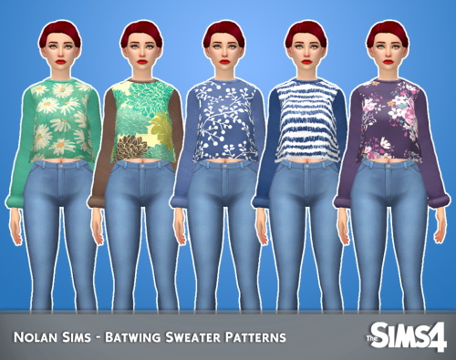 Sims 4 Batwing sweater pattern at Nolan Sims