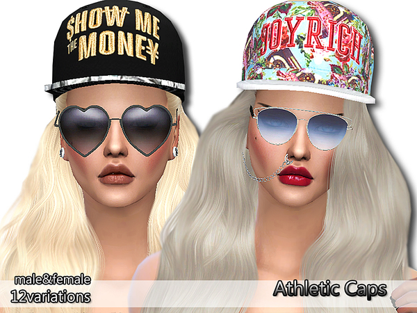 Sims 4 Athletic Caps Pack by Pinkzombiecupcakes at TSR