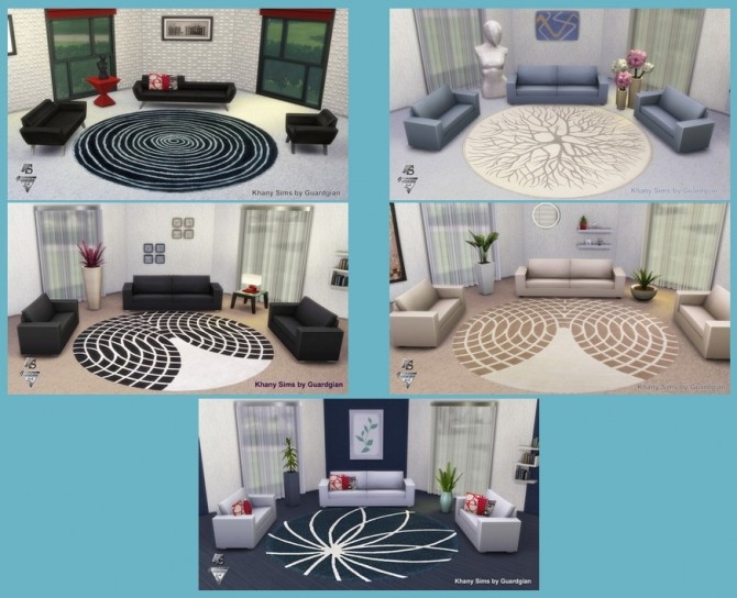 Sims 4 Eleos rugs collection (round 4×4) by Guardgian at Khany Sims