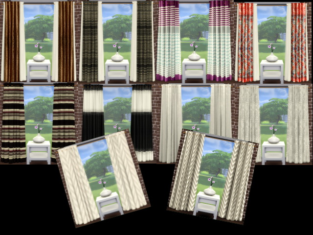 Sims 4 10 Alexis layered curtains II by Oldbox at All 4 Sims