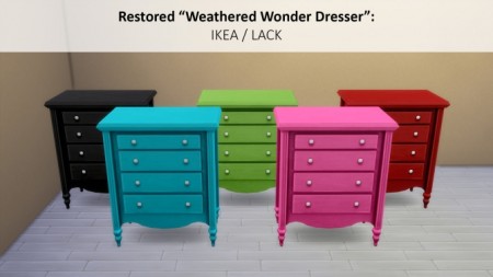 Restored Weathered Wonder Dresser in LACK by siletka at Mod The Sims