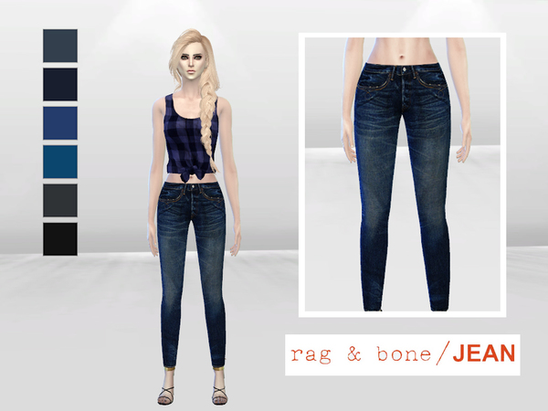 Sims 4 Sasha Skinny Denim Jeans by McLayneSims at TSR