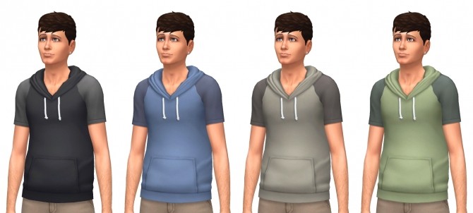 Sims 4 Short Sleeved Hoodies by VentusMatt at Mod The Sims