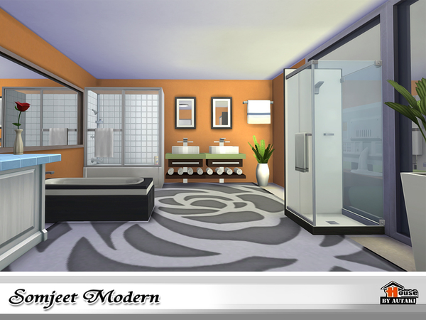 Sims 4 Somjeet Modern bathroom by autaki at TSR
