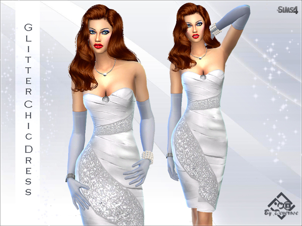 Sims 4 Glitter Chic Dress by Devirose at TSR