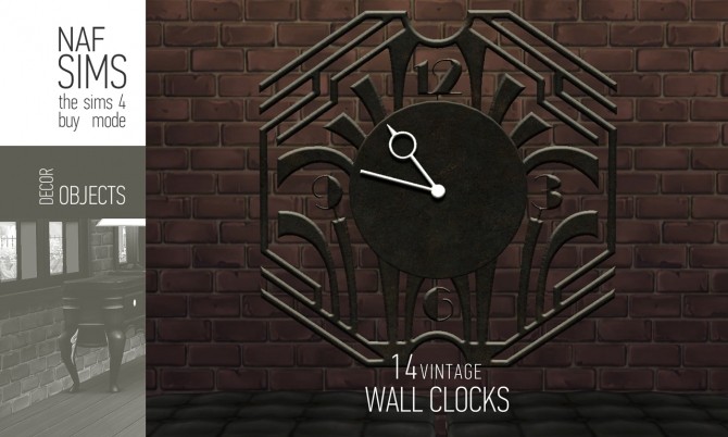 Sims 4 Vintage Wall Clock by nafSims at Mod The Sims
