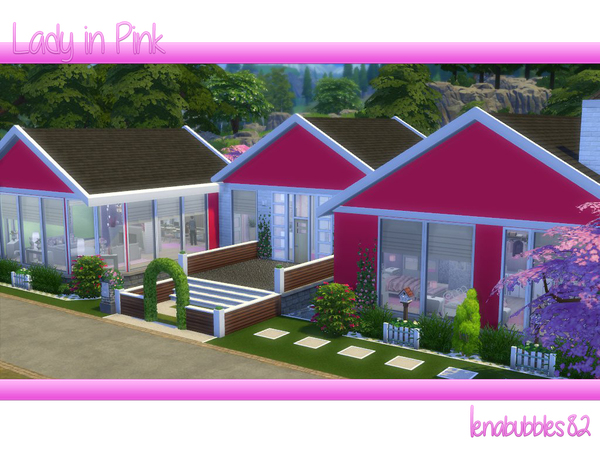 Sims 4 Lady in Pink house by lenabubbles82 at TSR