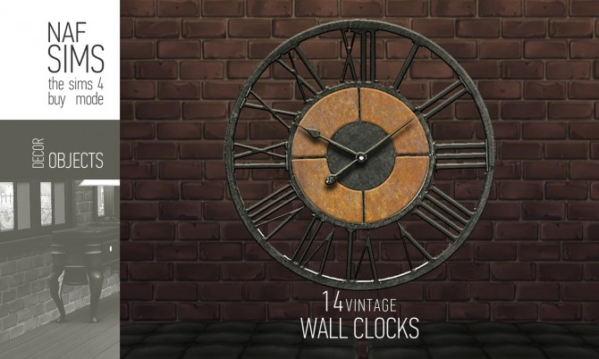 Sims 4 Vintage Wall Clock by nafSims at Mod The Sims