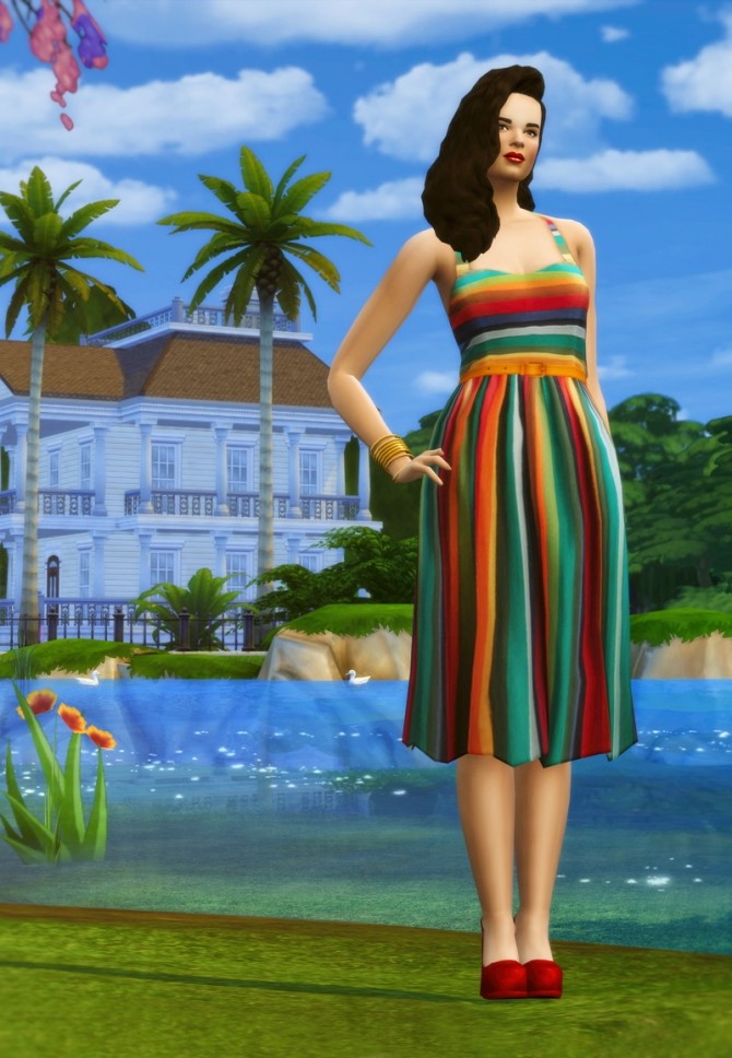 Sims 4 Stripe dress at Rusty Nail