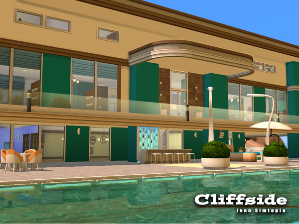 Sims 4 Cliffside house by Jenn Simtopia at TSR